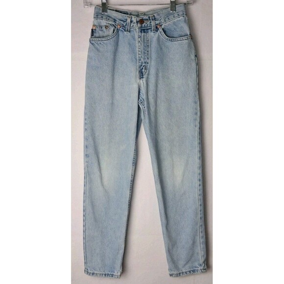 CHIC Denim - Chic Womens 12 23x26 Waist Blue Jeans Light Wash High Waist Tapered Leg Vintage